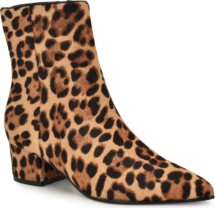 Maribu Leopard Print Genuine Calf Hair Bootie