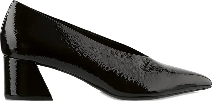 Marie block-heel patent pumps