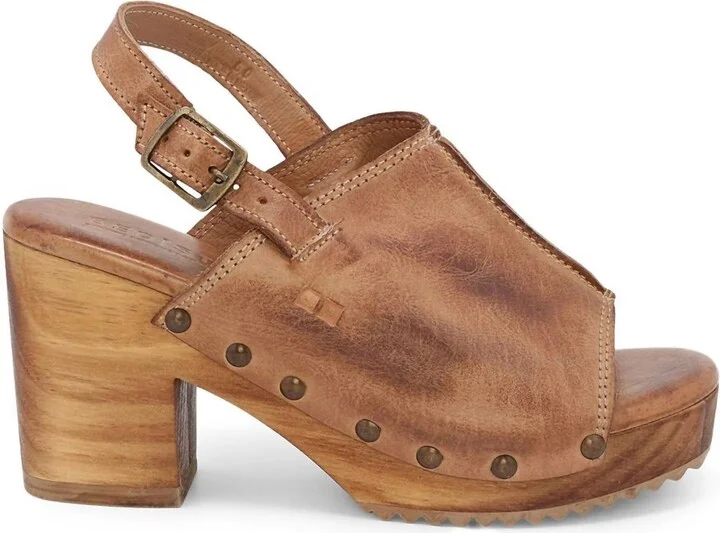 Marie Wood Heel In Tan Dd