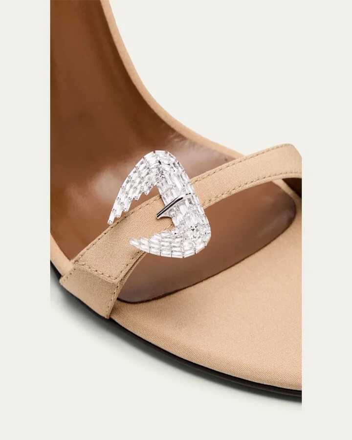 Marielena Silk Crystal-Buckle Slingback Sandals - Image 6