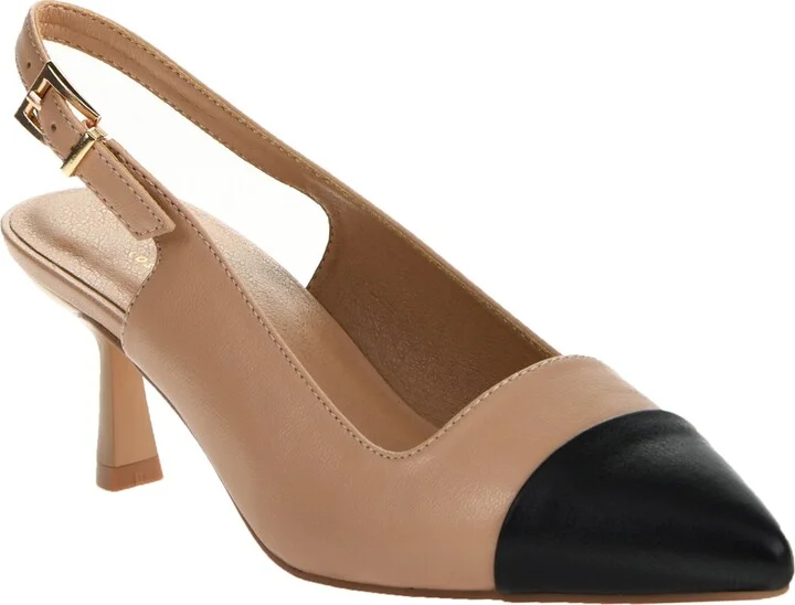 Mariella Slingback Pointed Cap Toe Pump