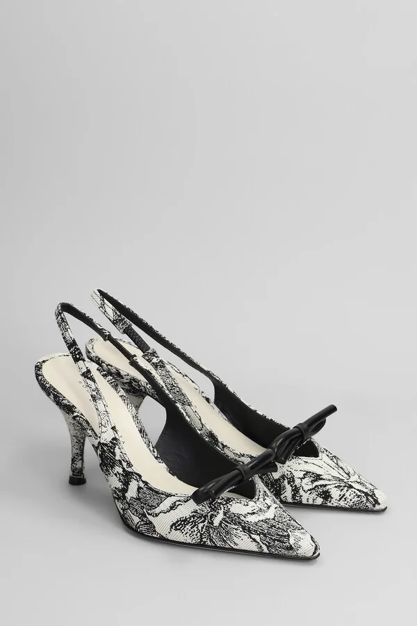 Marigold Pumps In White Fabric - Image 2