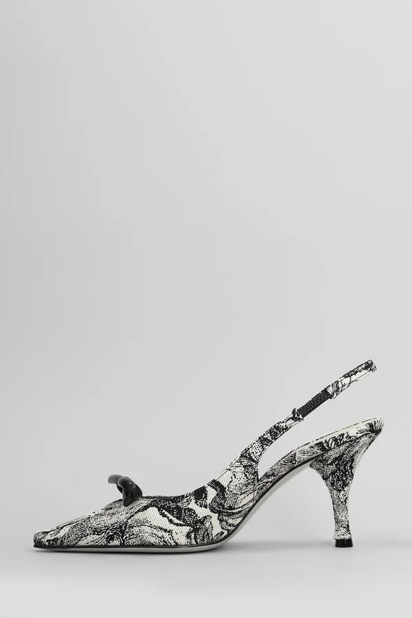 Marigold Pumps In White Fabric - Image 3