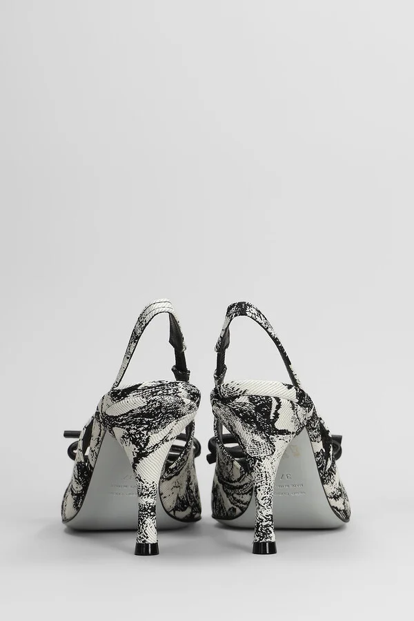 Marigold Pumps In White Fabric - Image 4