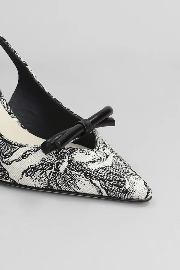 Marigold Pumps In White Fabric - Image 5