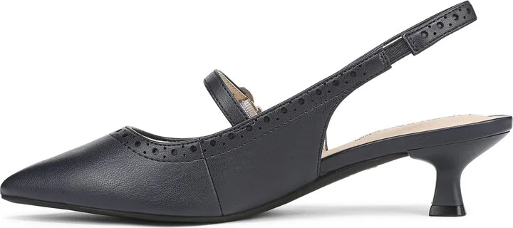 Marilyn Slingback Pointed Toe Kitten Heel Pump - Image 5