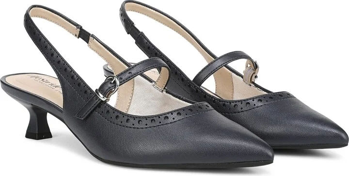 Marilyn Slingback Pointed Toe Kitten Heel Pump - Image 6