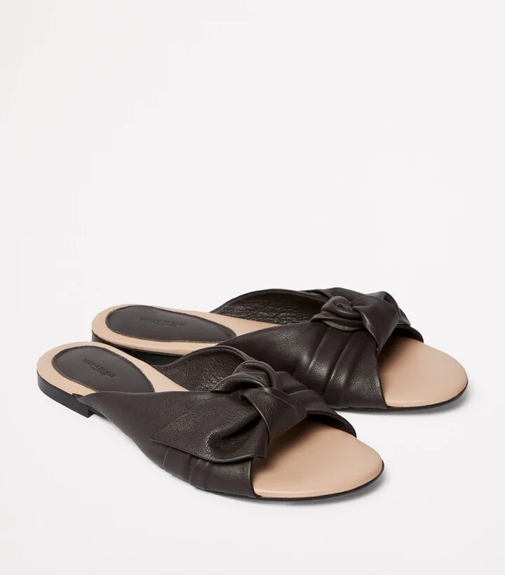 Marina Rinaldi Leather Nave Slides - Image 3