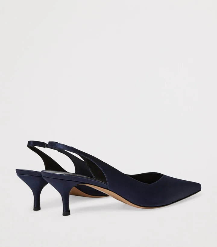 Marina Rinaldi Satin Leningrado Slingback Heels 50 - Image 3