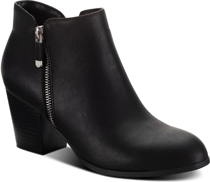 Marinaa Womens Zip Up Slip On Ankle Boots