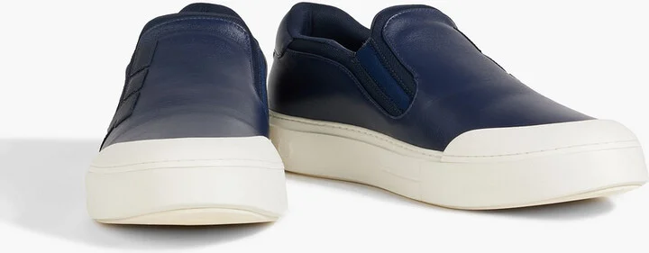 Marine appliquéd leather slip-on sneakers - Image 2