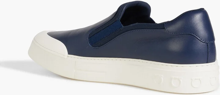 Marine appliquéd leather slip-on sneakers - Image 3