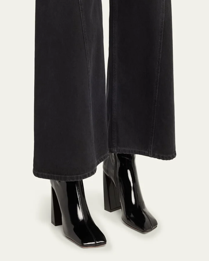 Marine Calfskin Stretch Booties - Image 4
