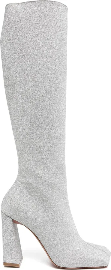 Marine glitter knee-high boots
