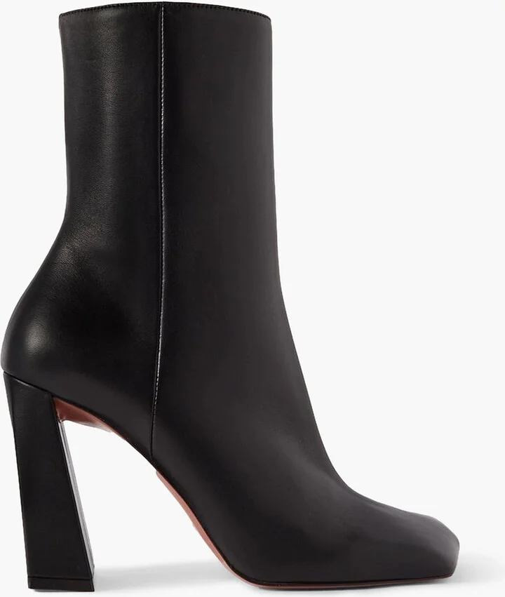 Marine leather ankle boots