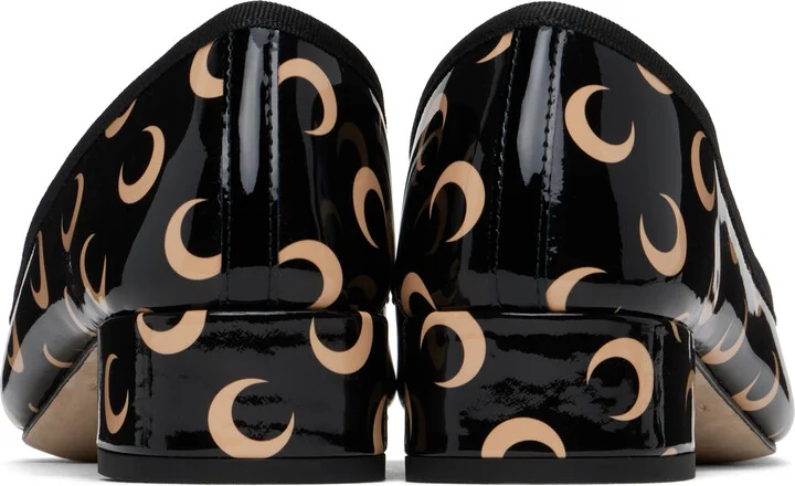 Marine Serre Black & Beige Repetto Edition Camille Moon Printed Leather Heels - Image 2