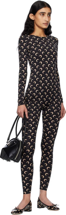 Marine Serre Black & Beige Repetto Edition Camille Moon Printed Leather Heels - Image 5
