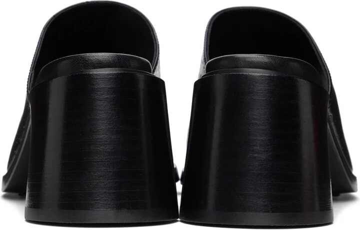 Marine Serre Black Embossed Leather MS Mules - Image 2