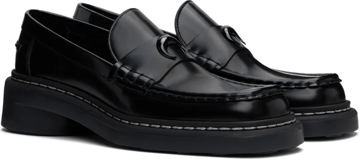 Marine Serre Black Metal Free Leather Loafers - Image 4