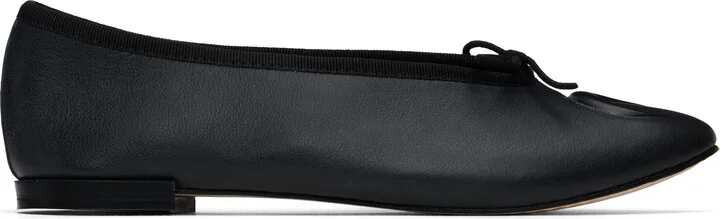 Marine Serre Black Repetto Edition Lilouh Soft Nappa Ballerina Flats