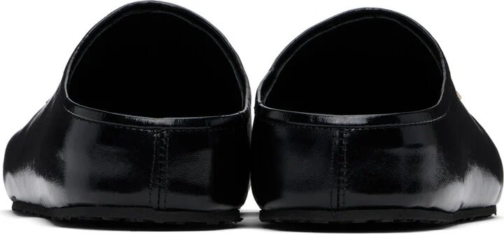 Marine Serre Black Smooth Leather MS Slip-on Loafers - Image 2