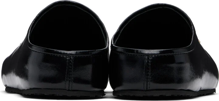 Marine Serre Black Smooth Leather MS Slip-on Loafers - Image 2