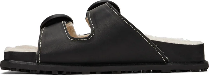 Marine Serre Black Square Toe Sandals - Image 3