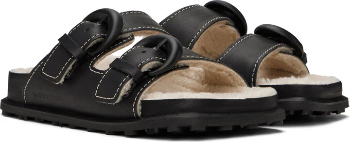Marine Serre Black Square Toe Sandals - Image 4