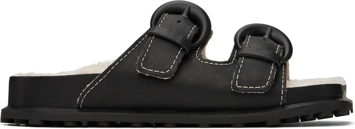 Marine Serre Black Square Toe Sandals