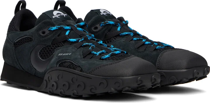 Marine Serre Black Suede Leather MS Rise Tyko Sneakers - Image 4
