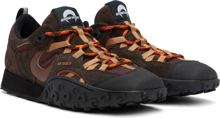 Marine Serre Brown Metal Free Leather MS Rise II Sneakers - Image 4