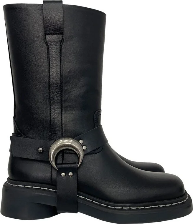 Marine Serre Crescent Moon-Plaque Slip-On Boots