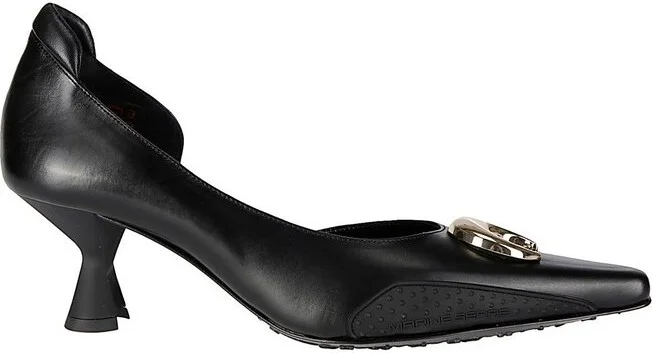 Marine Serre Logo Plaque Pointed Toe Pumps