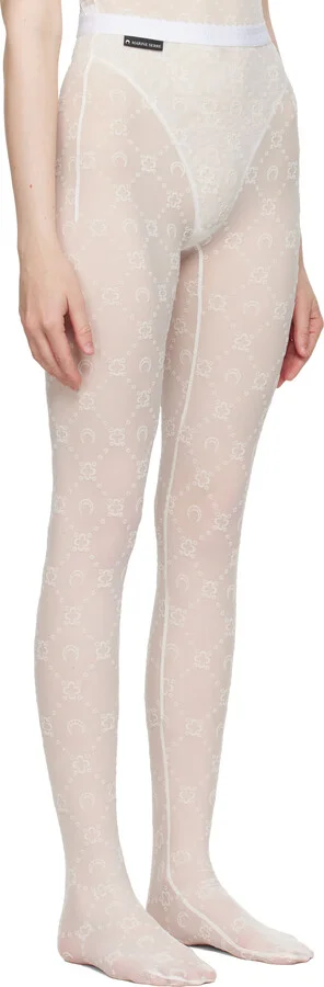Marine Serre Off-White Recycled Mesh Flock Tights - Image 2