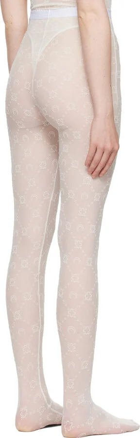 Marine Serre Off-White Recycled Mesh Flock Tights - Image 3
