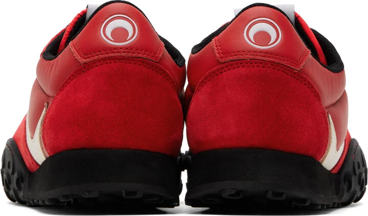 Marine Serre Red & White MS Rise Sneakers - Image 2