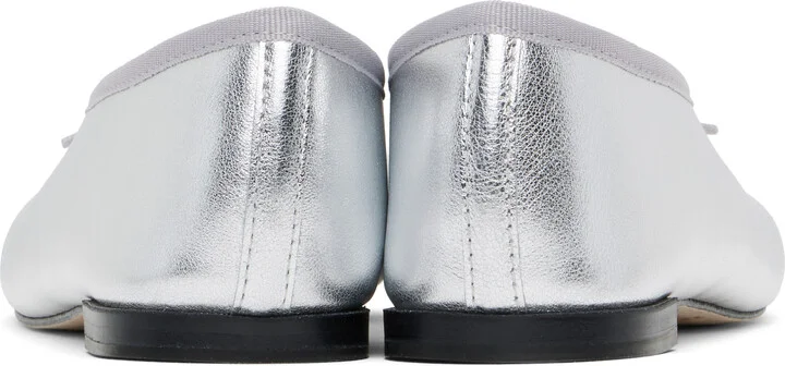 Marine Serre Silver Repetto Edition Lilouh Soft Nappa Ballerina Flats - Image 2