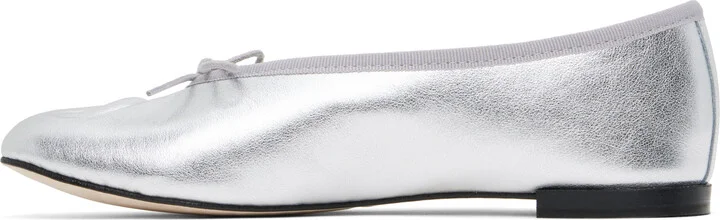 Marine Serre Silver Repetto Edition Lilouh Soft Nappa Ballerina Flats - Image 3