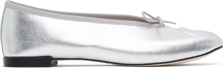 Marine Serre Silver Repetto Edition Lilouh Soft Nappa Ballerina Flats