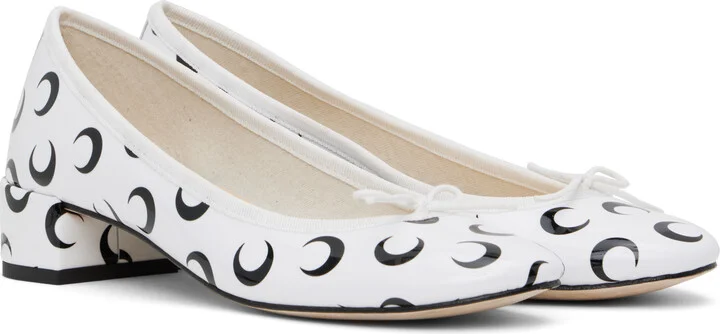 Marine Serre White & Black Repetto Edition Camille Ballet Heels - Image 4