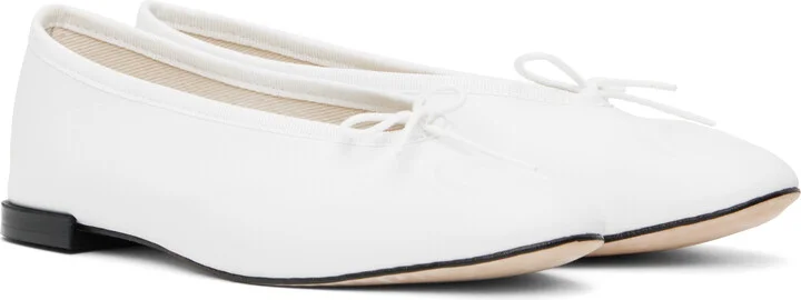 Marine Serre White Repetto Edition Lilouh Soft Nappa Ballerina Flats - Image 4
