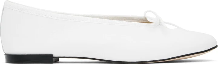 Marine Serre White Repetto Edition Lilouh Soft Nappa Ballerina Flats