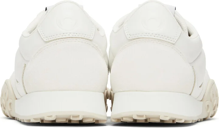 Marine Serre White Suede Leather MS Rise Sneakers - Image 2