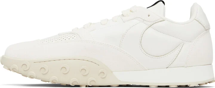 Marine Serre White Suede Leather MS Rise Sneakers - Image 3