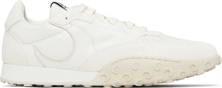 Marine Serre White Suede Leather MS Rise Sneakers