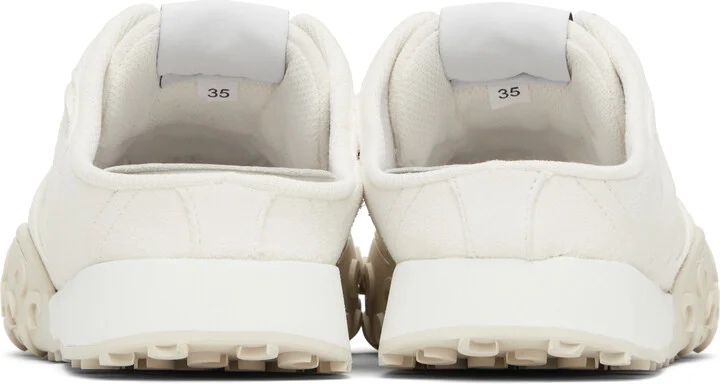 Marine Serre White Suede Leather MS Rise Tyko Mules - Image 2