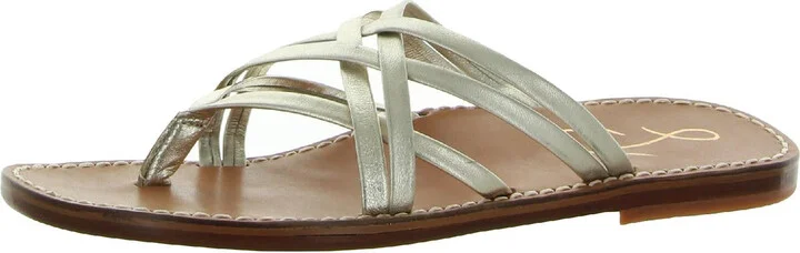 Marinea Womens Leather Slides Thong Sandals