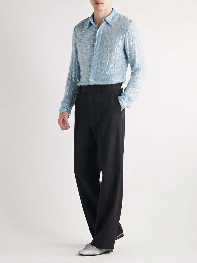 Mario Leather-Trimmed Metallic Calf Hair Loafers - Image 2