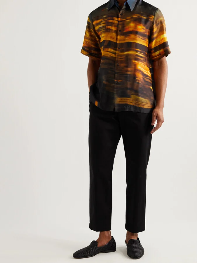 Mario Leather-Trimmed Raffia Loafers - Image 2