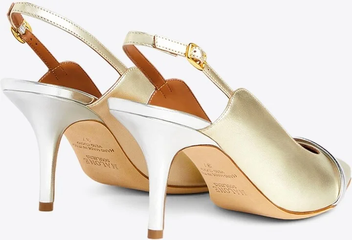 Marion 70 Metallic Leather Slingback Pumps - Image 2